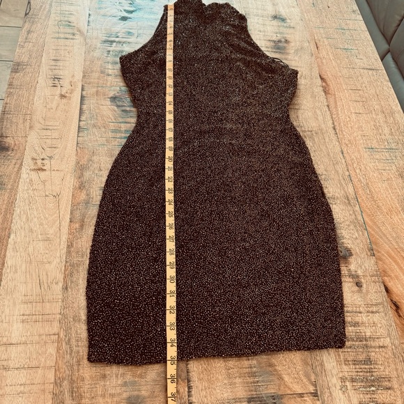 Riaziee Boutique Bronze Pure Silk Formal Beaded Mini Dress Size 4 - Picture 10 of 17